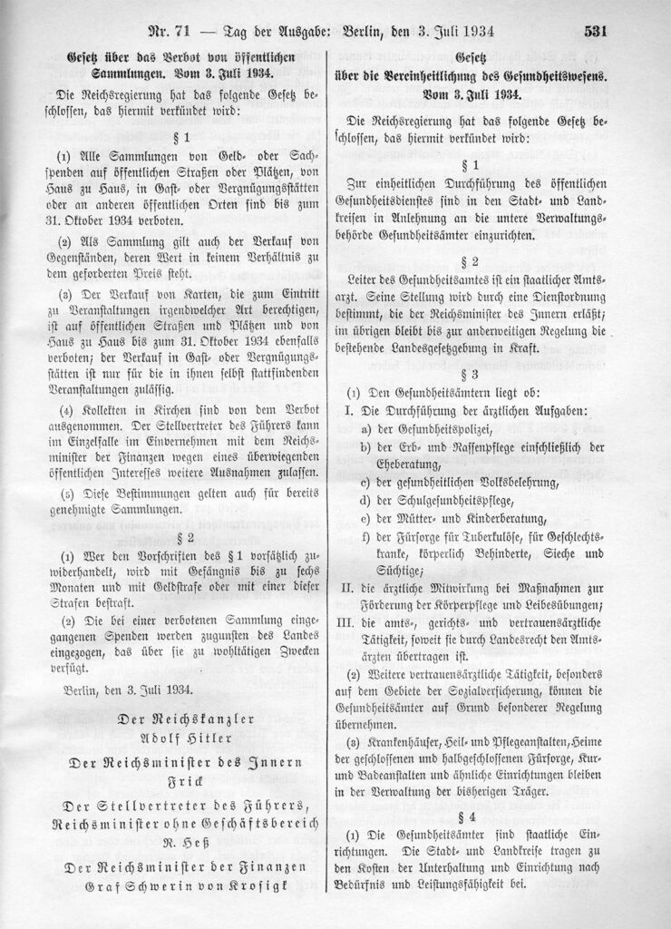 Es eine Seite als schwarz-weiße Kopie aus einem Gesetzblatt. Der Gesetzestext ist in kleiner Schriftgröße eng beschrieben und zweispaltig gedruckt.